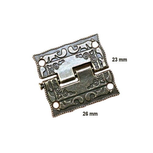 Mini antiek scharniertje (26mm x 23mm)