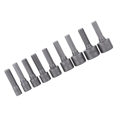 Zeskant dopsleutel bits (9 stuks)