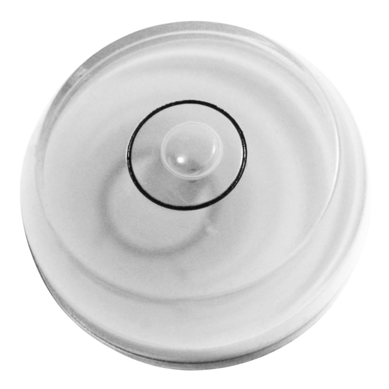 Round bubble level tool white, chamfered
