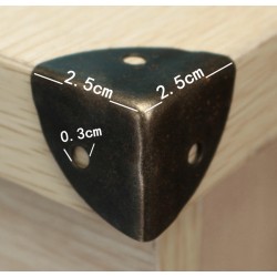 Antiek bronzen kisthoek 2.5 x 2.5 x 2.5cm