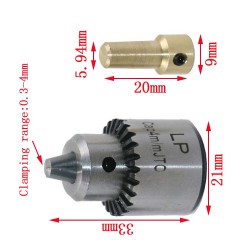 Mini boorkop 0.3 - 4.0 mm met as