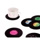 Retro music record coasters (6 pieces)