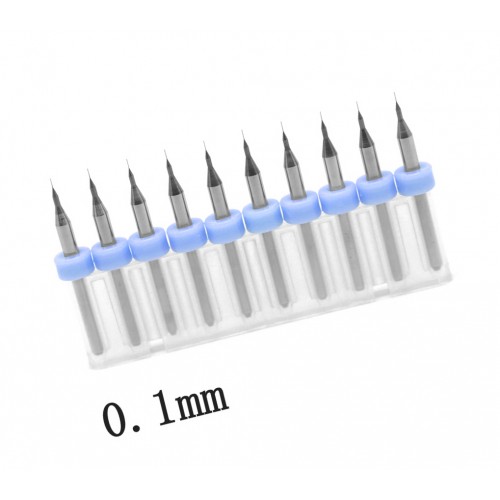 Micro boortjes set in doosje (0.1 mm, 10 stuks)