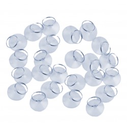 60 x transparante rubber zuignap met ring, 35 mm