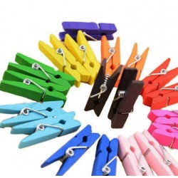 100 stuks gekleurde micro wasknijpers (25 mm)