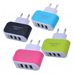 Triple port USB charger, 3.1A, green
