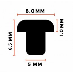 Mini rubber deurdemper, deurstopper 5mm