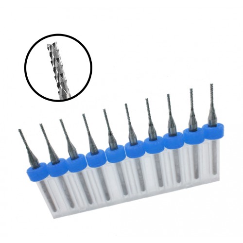 Micro fishtail frezen set 3 (0.8 mm, 10 stuks)