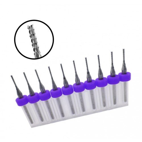 Micro fishtail frezen set 5 (1.2 mm, 10 stuks)
