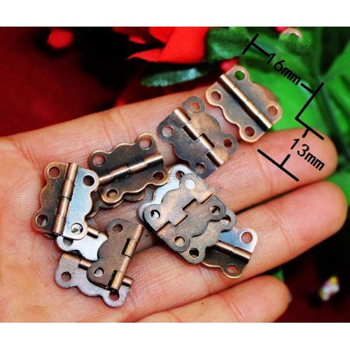Mini metalen scharnier (brons, 16mm x 13mm)