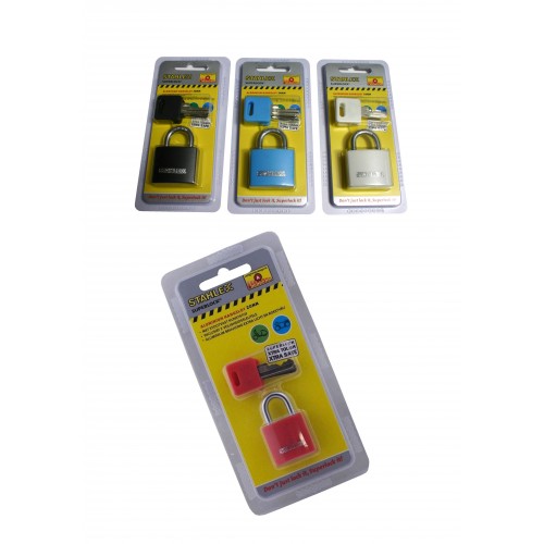 Hangslot 30 mm met 2 sleutels, wit