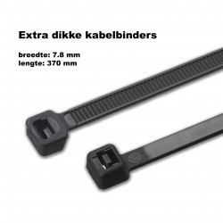 Dikke tie wraps (kabelbinders) 7.8x370mm ZWART