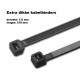 Dikke, grote tie wraps (kabelbinders) 7.8x370mm ZWART