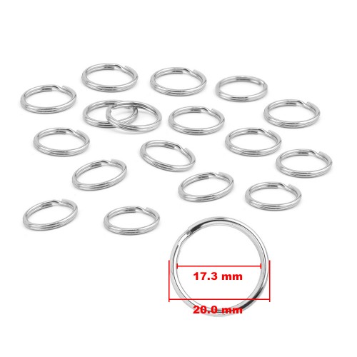 Sleutelring 20mm vernikkeld