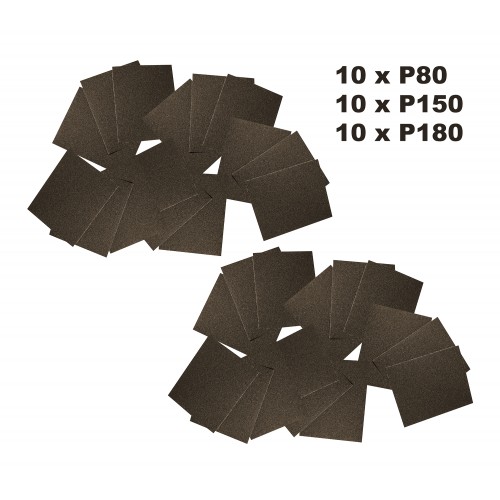 Schuurpapier vellen, 30 stuks (P80, P150, P180)