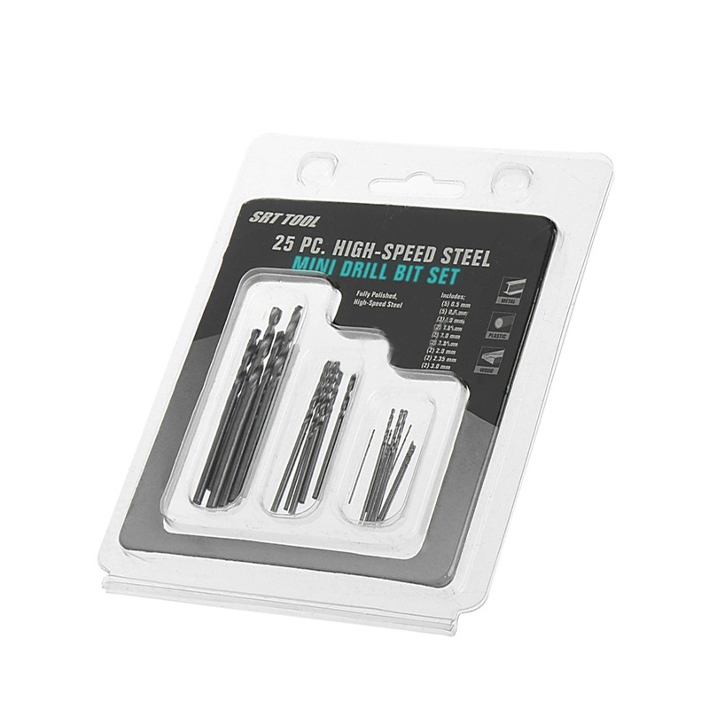 Box with micro hss drill bits 0.3 - 1.6 mm