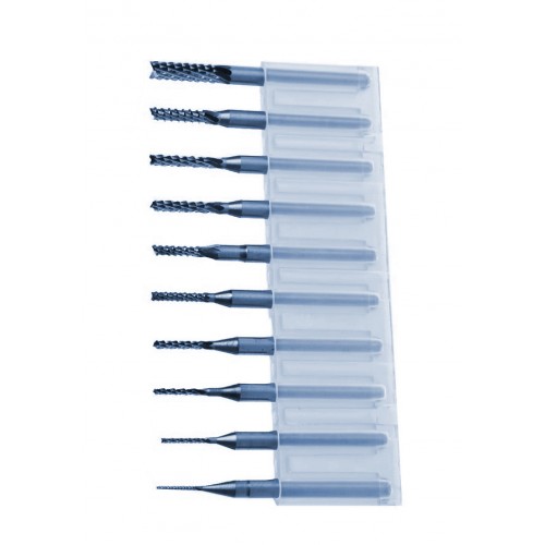 Micro fishtail frezen set 9 (0.8 - 3.175 mm)