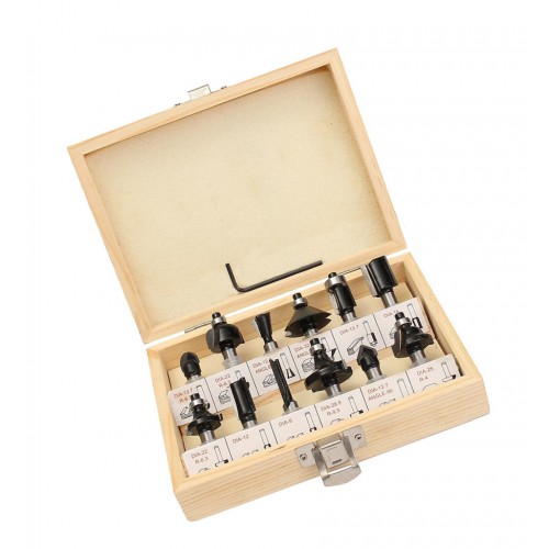 Set bovenfrezen, 8mm schacht (12 stuks)