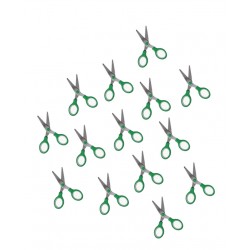 Set of 5 kids scissors, green