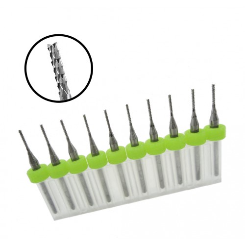 Micro fishtail frezen set 11 (0.6 mm, 10 stuks)