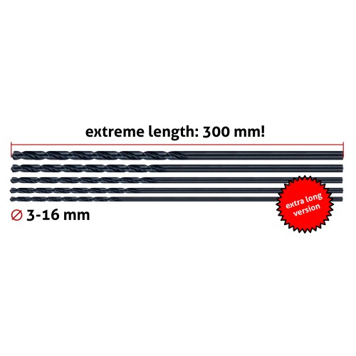Metaalboor 6mm extreem lang (300mm!)