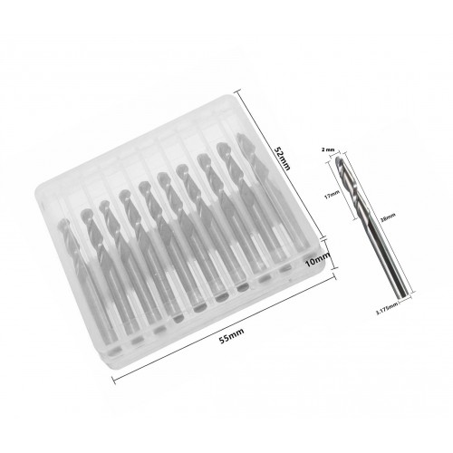 Micro ball nose frezenset 9 (2 mm)
