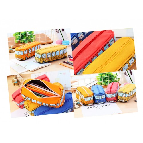 Grappig etui (bus) voor werk en school: blauw