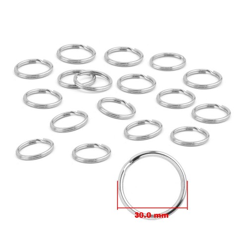 Sleutelring, ring voor sleutelhangers, 30mm vernikkeld