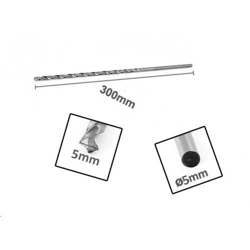Metaalboor 5mm extreem lang (300mm!)