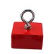 Magnet hook / hook magnet red, with eye