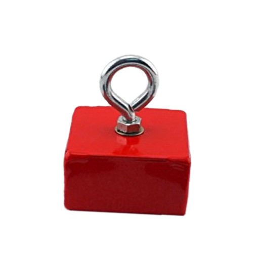 Magneethaak / haakmagneet, rood, met oog