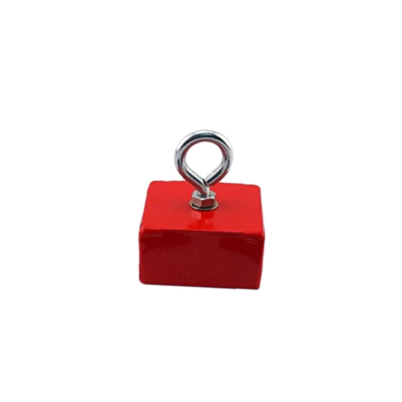 Magnet hook / hook magnet red, with eye
