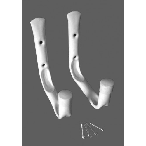 Metalen ophanghaken, wit, 2 stuks
