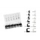 Cable clips assortment, white and black, 390 pcs