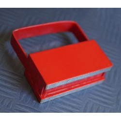 Magneethaak / haakmagneet, rood, met handvat