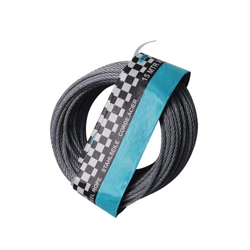 Staalkabel 3mm diameter, 15 meter lengte
