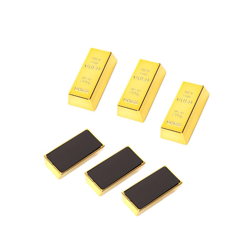 3 x Goldbarren, Magnet für den Kühlschrank
