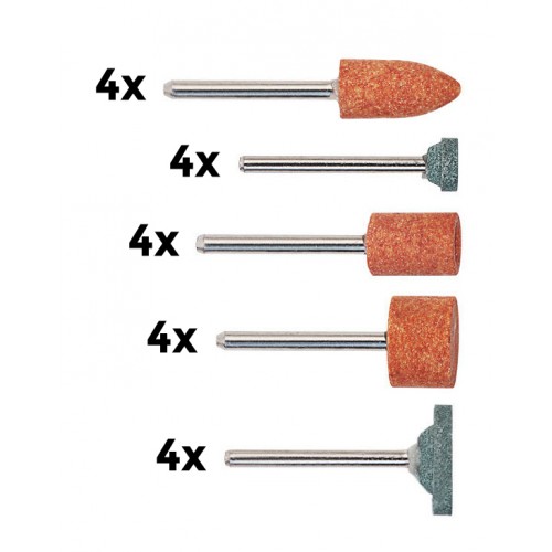 Multitool set slijpstenen (20 delig) om te schuren, slijpen en frezen
