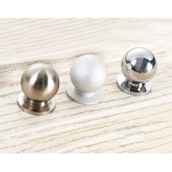 Metal door knob, 23mm (white silver)