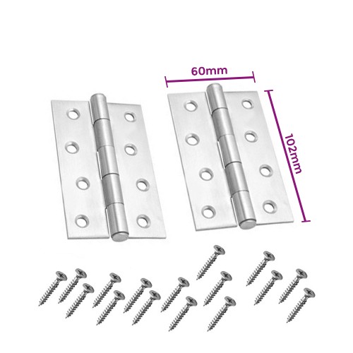 Set van 2 metalen scharnieren (102x60mm) met schroeven