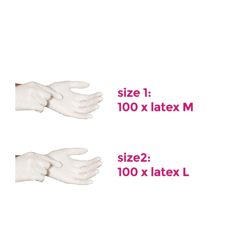 Protective latex working gloves, size 2: large, 100 pcs