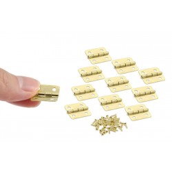 Set of 60 pieces small brass hinges (18x16mm)