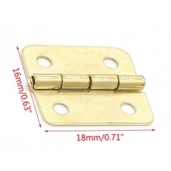 10 stuks kleine koperen scharniertjes, 18x16mm