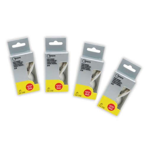 4x2 stuks zuignappen (2kg) met haak voor aan de muur