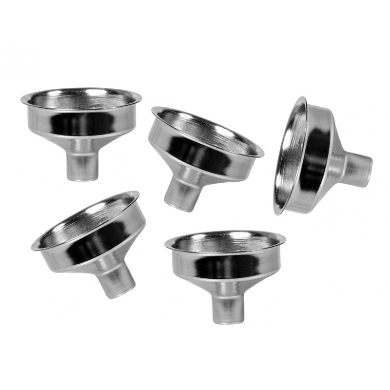 Mini stainless steel funnels (5 pieces)