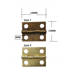 Mini metal hinge, bronze (18mm x 15mm)