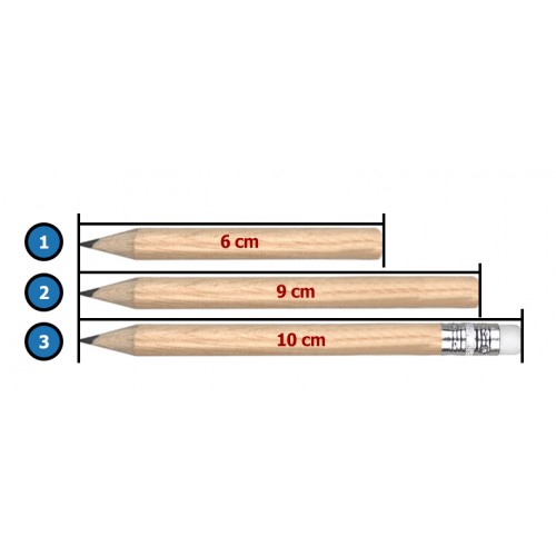 Mini potlood 9cm (type 2), zwart
