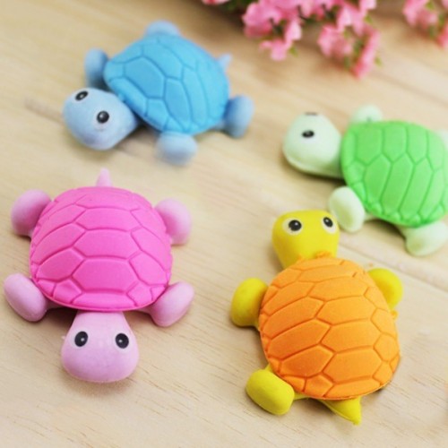 Grappige schildpad gummen (set van 4 stuks)