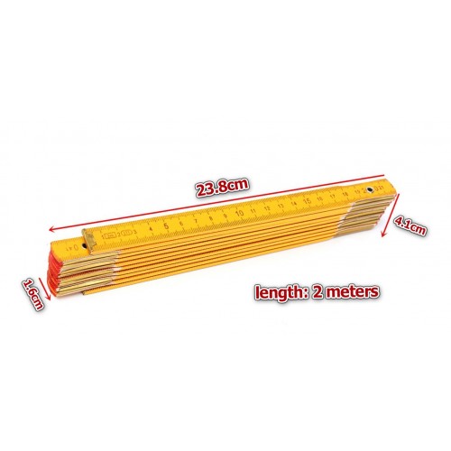 Duimstok hout, opvouwbaar, 2 meter