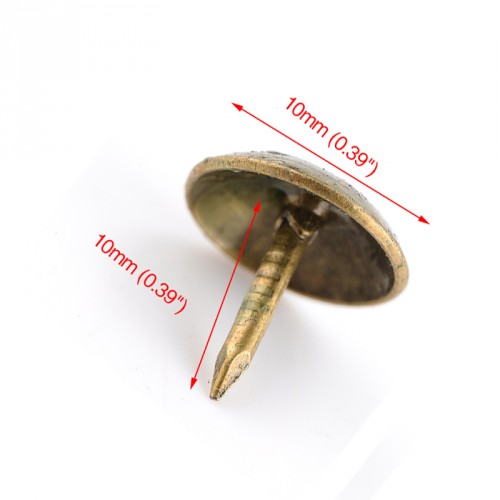 Punaises klassiek, brons, 10x10mm, type 2 (100 stuks)